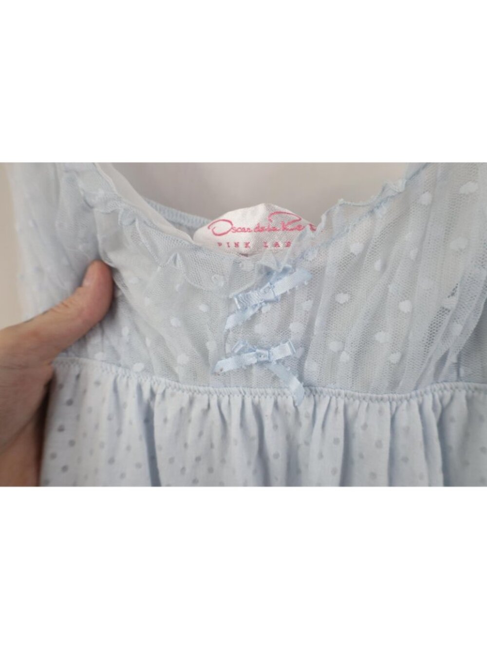 Vintage Y2K Oscar de la Renta Womens XL Babydoll Lace Ruffled Chiffon Night Gown - Picture 5 of 13